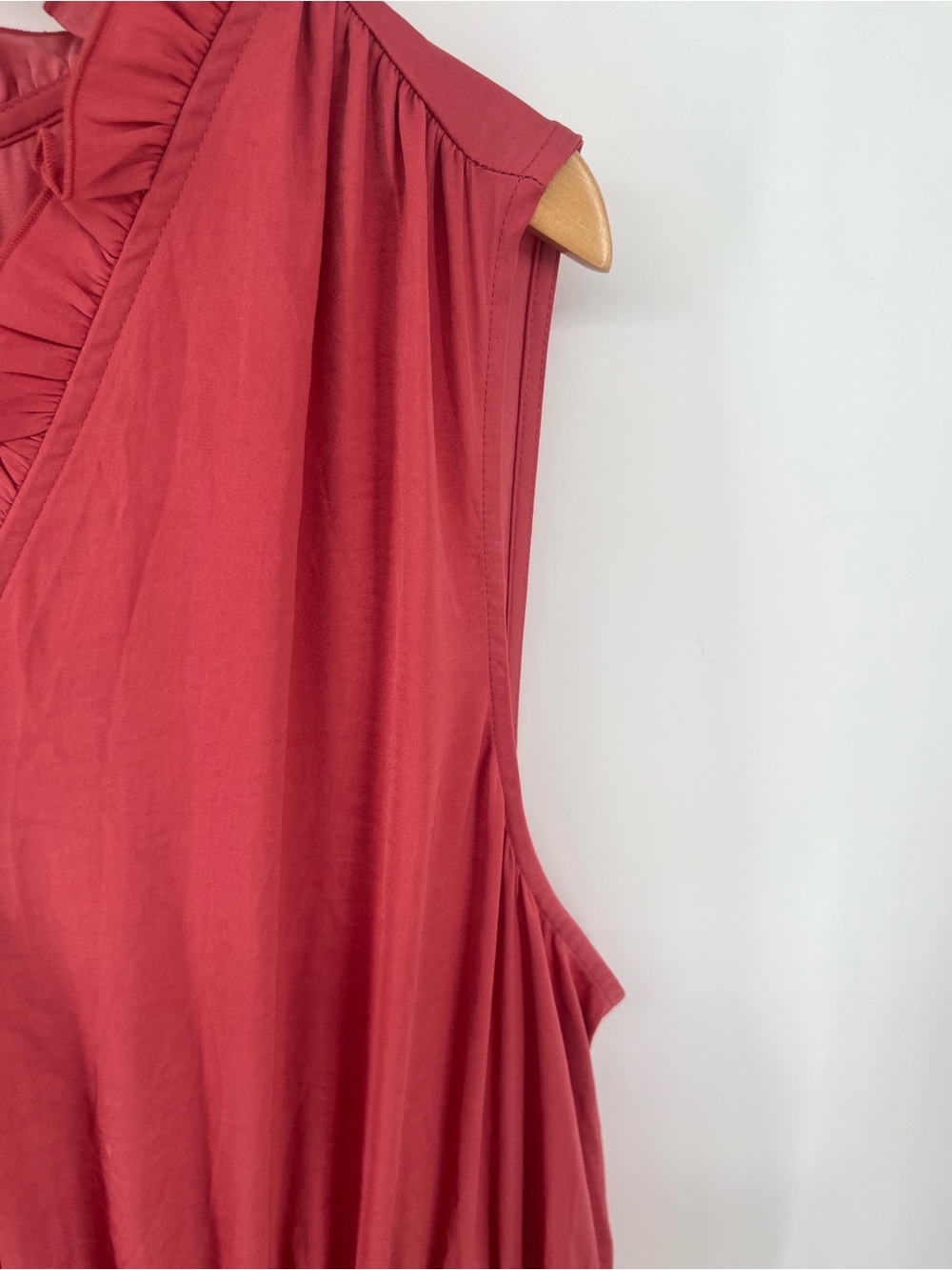 Lane Bryant Maxi Dress 26/28 Coral Pink Pleated Sleeveless Boho Resort Dress - Picture 6 of 13